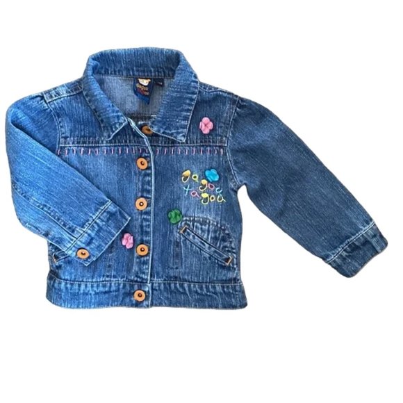 Gagou Tagou Floral Caterpillar Denim Jean Jackets 18 Months - Picture 3 of 9